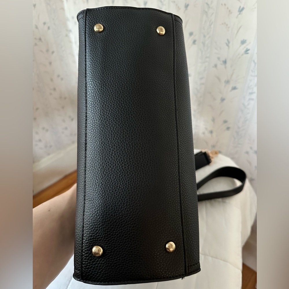 Bebe Black Tote with Gold Accents - Picture 8 of 15